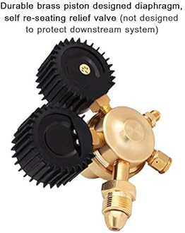 BETOOLL Nitrogen Regulator with 0-600 PSI Delivery Pressure Equipment Brass Inlet Outlet Connection Gauges