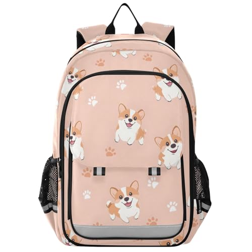 Sac pour ordinateur portable enfants Corgi sac à dos de voyage