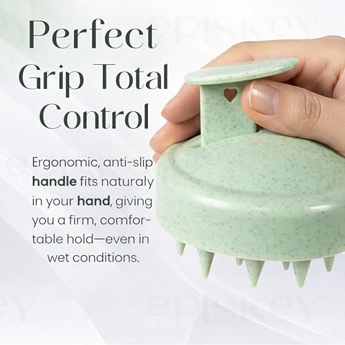 Image of Scalp Massager Shampoo Brush, Eco-Friendly Wheat Straw Body With Soft Silicon Bristles, Hair Scalp Scrubber, Scalp Exfoliator | Dandruff Removal, Prevents Hair Loss For Men, Women (Jg-35)