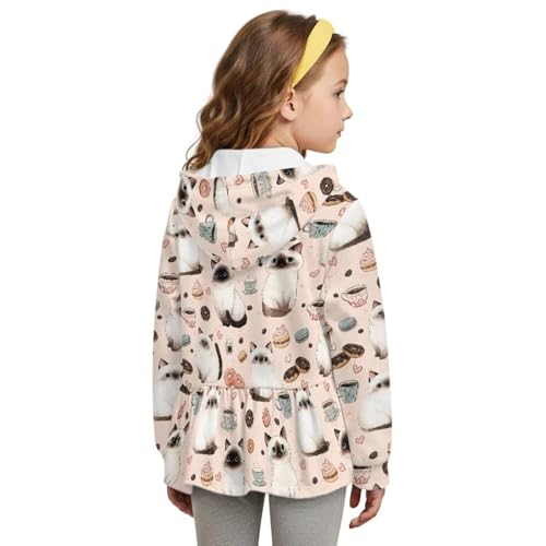 Sweat à capuche graphique zippé filles pull ample coton ado ado - 2