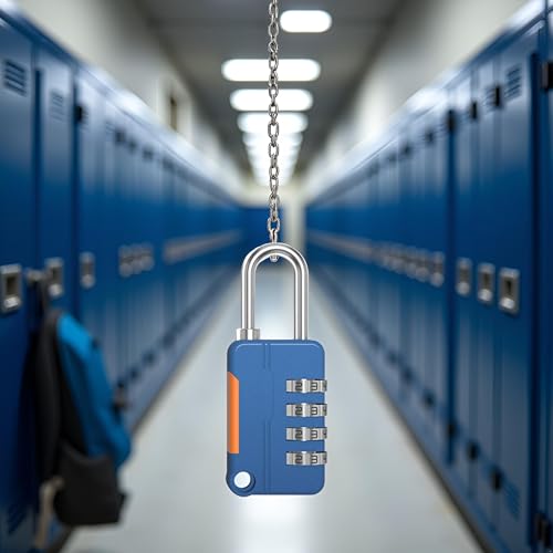 Image of 1 Pc Blue 4 Digits Lock,Combination Locker Password Padlock Mini Luggage Padlock for Backpack School Gym Locker Toolbox Padlocks and Hasps,School Lock