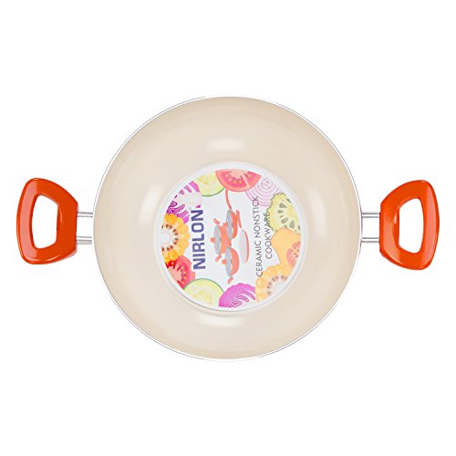 Image of Nirlon Ceramic Cookware Set, 2.4 Litre, Orange