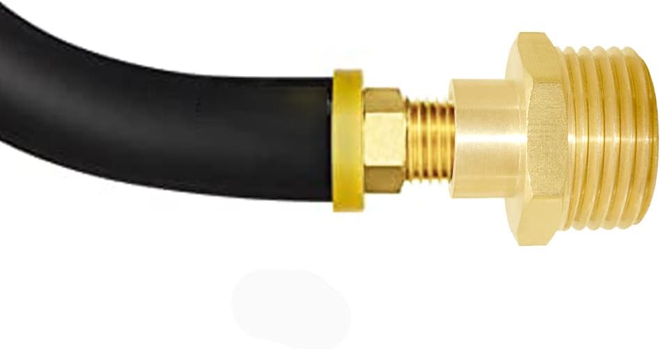 Joywayus 3/4"GHT Male x 1/4"NPT Female Brass Pipe Fittings Hex Nipple Adapter (Pack of 2)