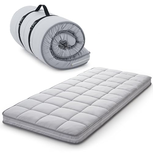 Jamdok 4Inch Cot Mattress Topper,Narrow Twin Gel Infused Memory Foam,Machine Washable Pillow Top Cover,Roll Up Floors Mat,Portable Folding Sleep Pad(75 X 30“) by Jamdok - Used condition - US$82.51
