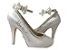 Satin Bow on Diamonte Ankle Strap Satin 4 inch Pumps, Navy Ivory