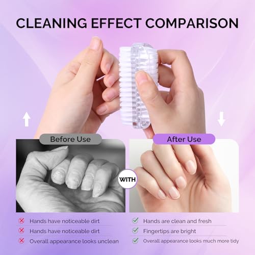 Image of Melodysusie All in One Nail Brush Set, 3 Pack Nail Brushes for Cleaning Fingernails, Nail Dust Brush and Cleaner Scrubbing Set Manicure Pedicure Tools for Men and Women