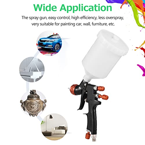 mewmewcat HVLP Air Spray Gun Kit 1.3mm Nozzle 600ml Fluid Cup Zwaartekracht Feed Air Verfspuit Mini Handheld… - Image 6