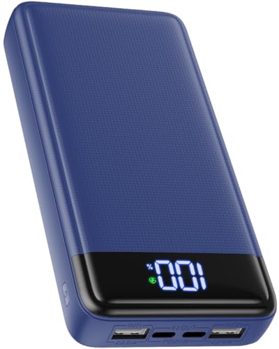 Power Bank, 22.5W Batería Externa 26800mAh, 20W USB C Entradas y Salidas Cargador Portatil Carga Rápida Bateria Portatil Compatible con iPhone 16 15 14 13 12 Pro MAX iPad Tablet etc.(Azul)