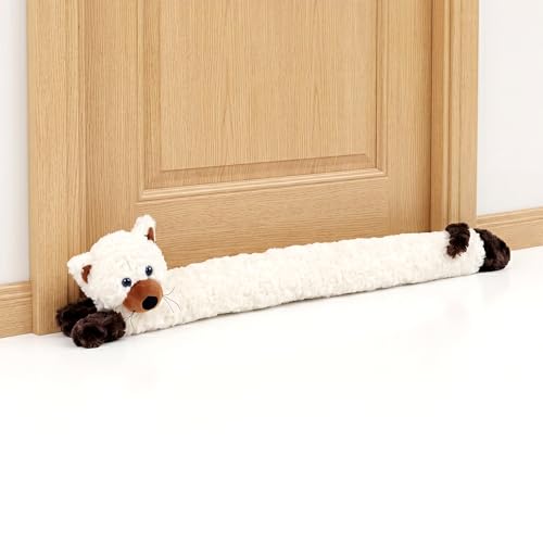 Boudin de porte en micropolaire doux - Bloque les courants d'air - Motif chien et chat