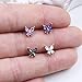 CHARMONLINE CZ Butterfly Flower Nose Stud Top L Bend Stud Nose Ring 20G Nose Hoop Rings Nose Body Piercing for Women Men