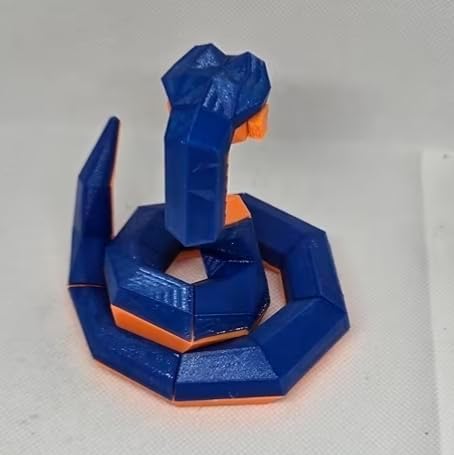 Zax Dezignz 3D Printed Magnetic Mini Snake Brain Teaser Puzzle, 19 Pieces, Hard Skill Level, Geometric Art Decor, Modern Style, No Instructions, Ages 16+
