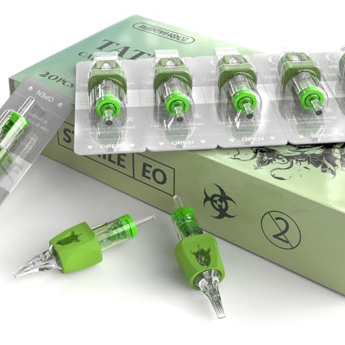 Image of Wormhole Tattoo Cartridge Needles Rocket 13RM Needle Cartridge Standard 13 Round Magnum Tattoo Needles 20PCS Disposable Finger Ledge Cartridges 3.5MM Taper for Tattoo Gun Tattoo Supplies 1013RM