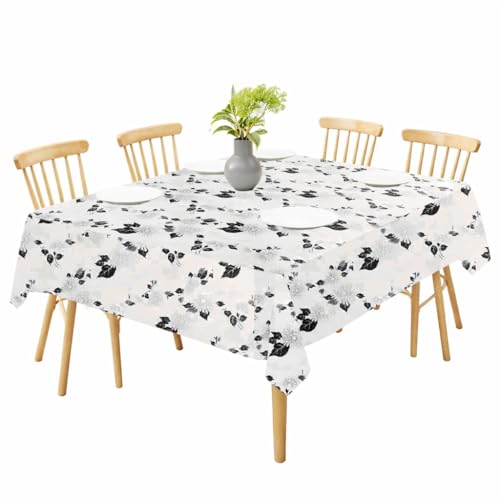 Image of Waterproof Dining Table Cover | PVC Table Protector | Dustproof Spill Proof Cover for Home & Kitchen (floral-20, 54x78 inches (4 Seater))