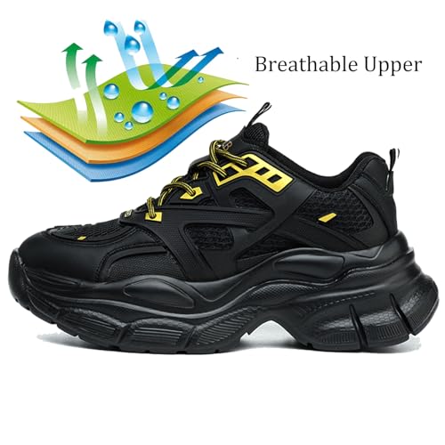 Image of Nutropa Steel Toe Boots for Men, Lightweight Safety Work Shoes, Comfortable Breathable Composite Toe Boots Slip-Resistant Indestructible Shoes