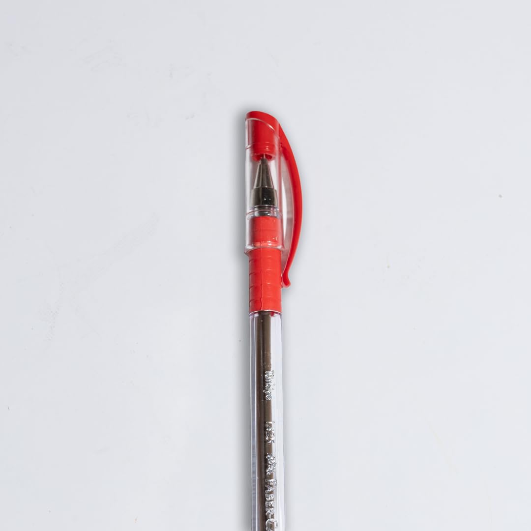 Faber-Castell İğne Uç Tükenmez Kalem Seti, 10’lu, Kırmızı, 0.7 mm, Rahat Yazım, Ergonomik Tutuş