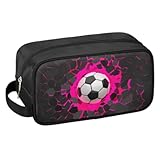 ADTASU Soccer Boys Toiletry Bag for Kids Dopp Kit Waterproof Hanging Wash Bag Cosmetic Bag Medicine Bag for Travel Sports Shower Essential