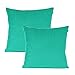 Shinnwa Velvet Super Soft Decorative Throw Pillow Case Solid Twin Side Cushion Covers for Bench, 18" x 18", Turquoise, Pack of 2