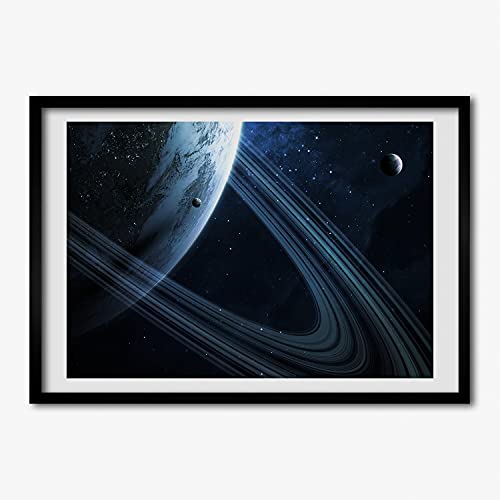 Cadre photo 70x50 cm Tulup en bois MDF planète pour affiche et tableau moderne