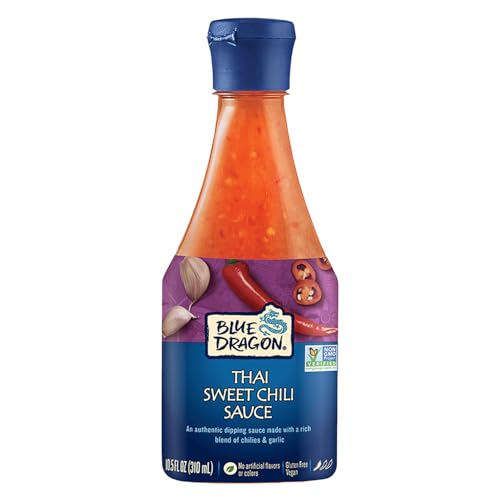 Blue Dragon Thai Sweet Chili Sauce - 10.5oz (Pack of 1) - No Artificial Flavors Or Colors - Made with Red Chilies & Garlic - Vegan, Non-GMO Verified, Gluten Free - Dipping Sauce