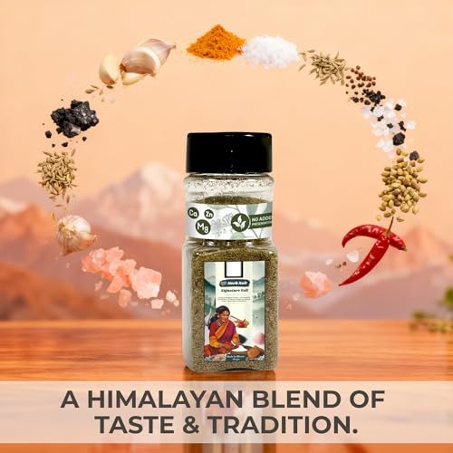Image of Shuddhherb Signature Salt (300gm Pack of 3) Pahadi Chat Loon with Mint, Hing, Garlic & Himalayan Pink Salt, Anti-Inflammatory, Aids Digestion, Authentic Sil Batta Himalayan Blend