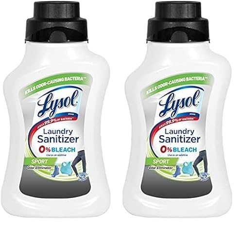 Lysol Sport Laundry Sanitizer Additive, Sanitizing Liquid for Gym Clothes and Activewear, Eliminates Odor Causing Bacteria, 41oz (Pack of 2)