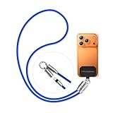 [chubbycable] スマホショルダー 斜めがけ首掛け肩掛け 240W USB-C ケーブル 急速充電 2-in-1携帯ストラップ 落下防止 外出に便利 Type-c ケーブル 耐久タイプ iPhone 17 16 15 Android Galaxy 全機種対応, ダークブルー, 1.6m