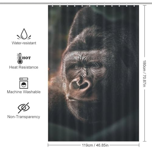 Rideaux de bain en polyester résistant Gorilla Flame style Toile de Jouy