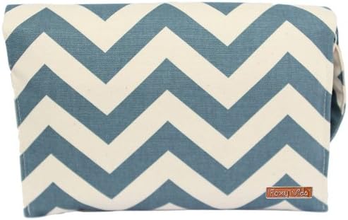 Diaper Clutch Set - Denim Chevron