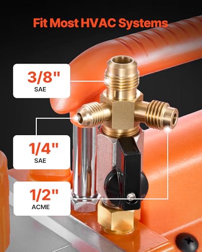 Bomba de Vacío HVAC VEVOR 7 CFM 3/4 HP con Manómetro miniatura 5