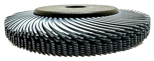 Image of Radial Bristle Brush, 6 in x 1 /2 in x 1 in 400 Grit (Blue) with Adapter, Type C Curved Bristle (Pack of 1)
