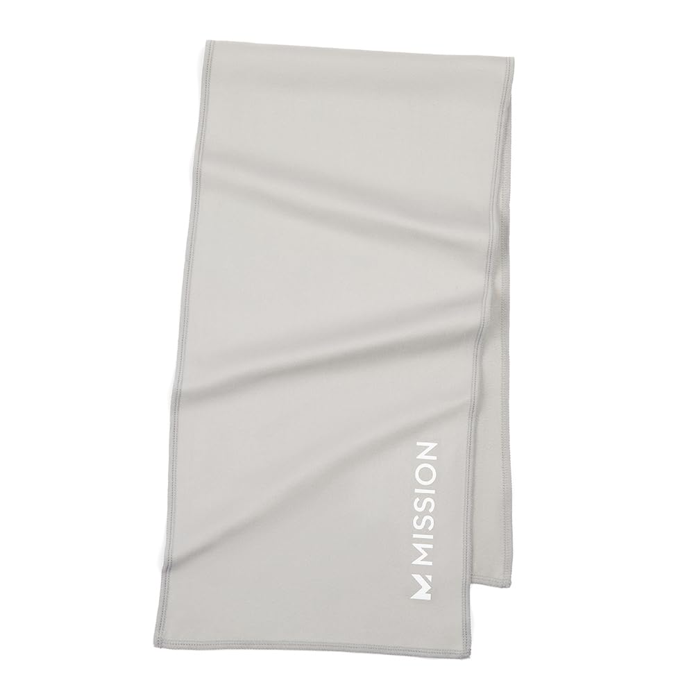 MISSION On-The-Go Cooling Towel - Soft, Lightweight Fabric - Cools Up to 2 Hours - UPF 50 Sun Protection - Machine Washable (Alloy)