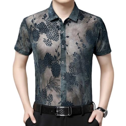 Chemise en soie fine respirante pour homme contre la chaleur estivale avec coupe ample