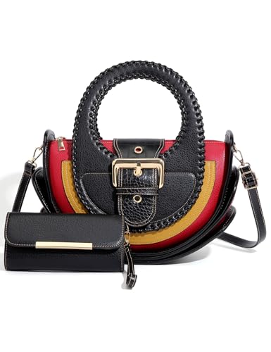 Bag Woman Large Leather Purse with Wallet, Multicolor