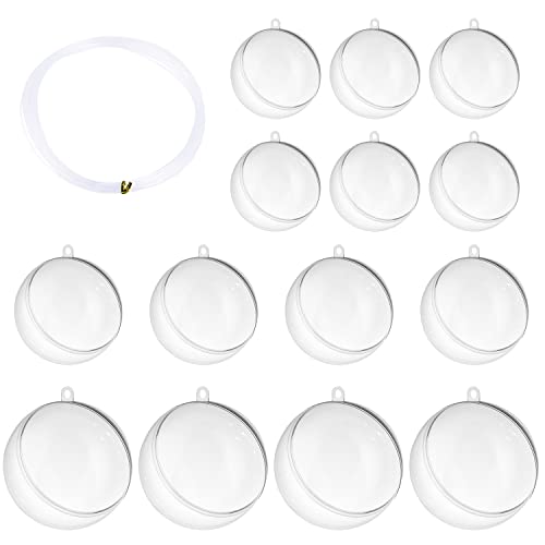 Acrylkugeln 32 Stücke Acryl DIY Kugeln Transparente Plastik Christbaumkugeln Weihnachtsbaumkugeln Klar Kunststoffkugeln für Weihnachten Hochzeit Party Wohnkultur(4cm 5cm 6cm) Cover