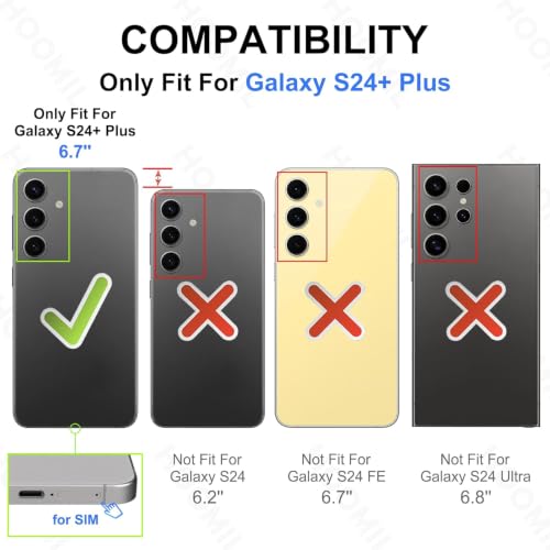 Image of HOOMIL Case for Samsung Galaxy S24 Plus, Anti-Yellowing, Black