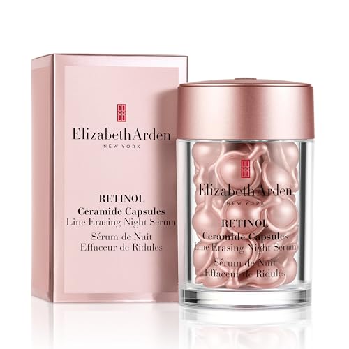 Elizabeth Arden Retinol Ceramide Capsules; Nighttime Skin Care, Fine Line and Wrinkle Erasing Face Serum, Rapid Skin Renewing Capsules