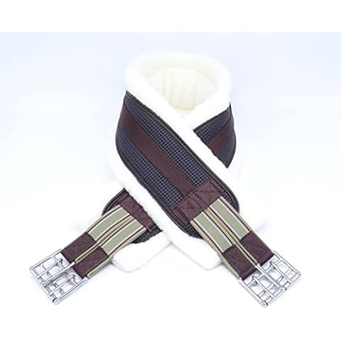 QiK Sports English Fleece Lined AirFoam Cushion Shaped Girth - Brown - 54", 52", 50", 48", 46", 44", 42" inch (44 inch) Cover