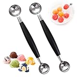 Ztolbriy Set di 2 Scavini Parisini – Doppia Faccia Ø 25/30mm | Per Palline di Melone & Frutta | Acciaio Inox Qualità Professionale