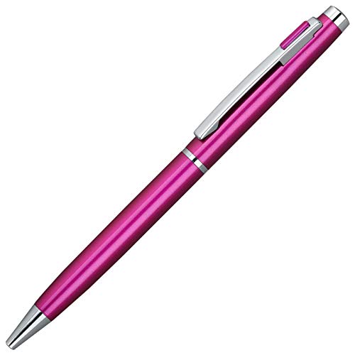 Image of Lanier 4G Ballpoint Pen - Shiny Chrome Ring & Parts with Medium Tip 0.7mm Cross Style Refill (with Accents - White or Black or Purple or Pink)