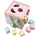 Produktbild Babe Rock Steckwürfel aus Holz Würfel-Puzzle Spielzeug 2-5 Jahre für Kinder Baby (Rosa)