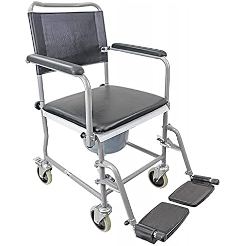 Trendmobil Toilettenstuhl TSF fahrbarer Toilettenrollstuhl mit HMV Nummer 18.46.02.0059 inkl. gepolsterter Sitzplatte und Eimer Belastbarkeit bis 120 kg Cover