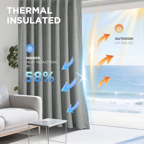 Joydeco Blickdicht Verdunkelungsvorhang Kräuselband Thermovorhang Gardine – Ansicht 5