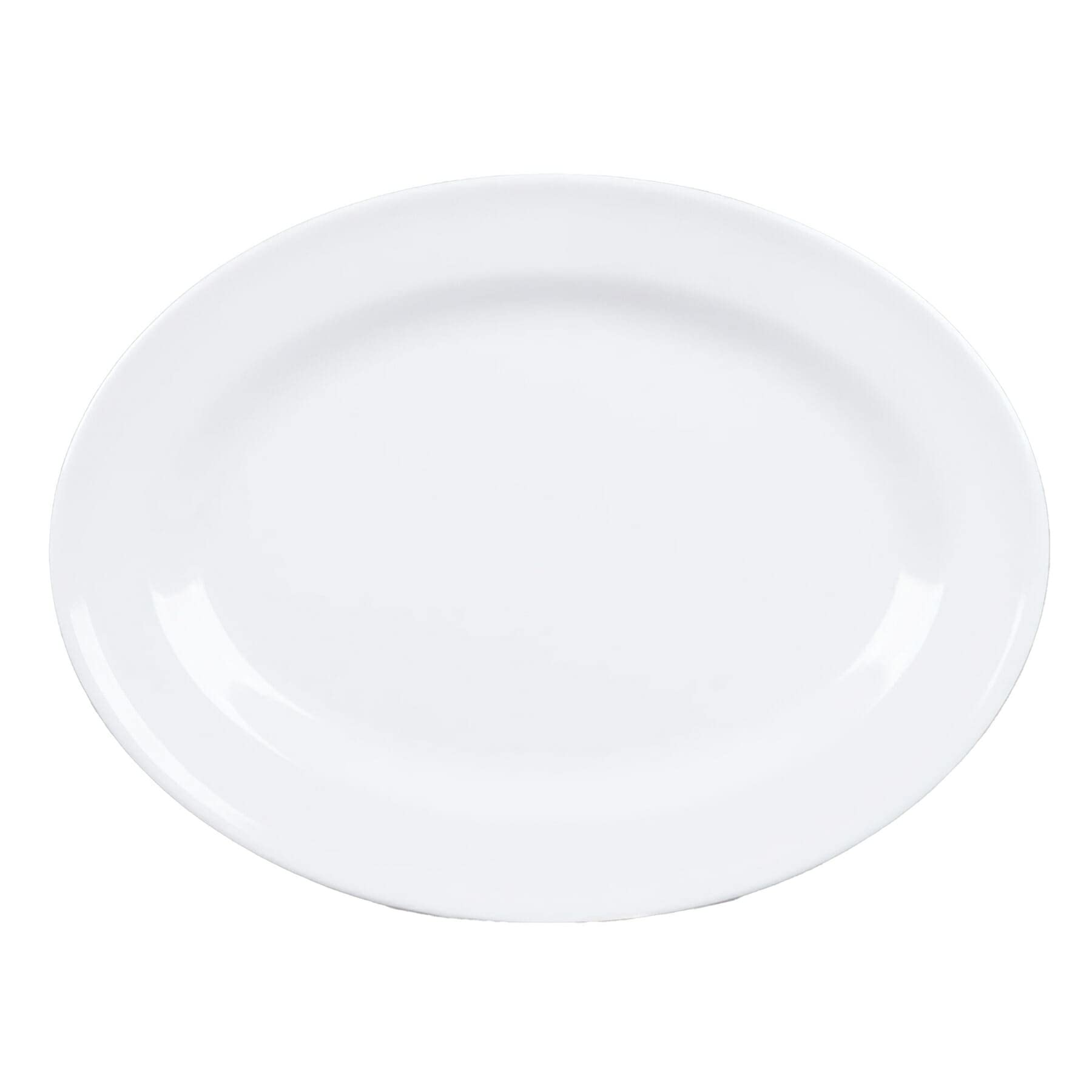 16 1/4" x 12" White Oval Melamine Platter (Set of 12) by GET – 16.25", Melamine, White, Pack of 12, Model M-4010-W