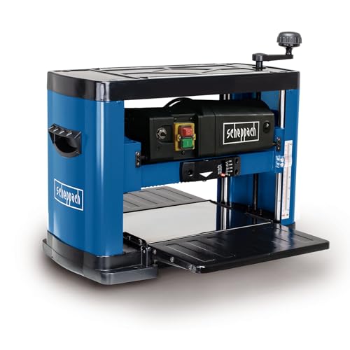 Scheppach Dickenhobel PLM1800 Hobelmaschine | Hobelbreite 330mm | Durchlasshöhe 152mm | Spanabnahme 0,8-2,8mm | 1500W Leistung | 2 Hobelmesser | Dickentisch 330x630mm | für Balken, Bretter & Bohlen