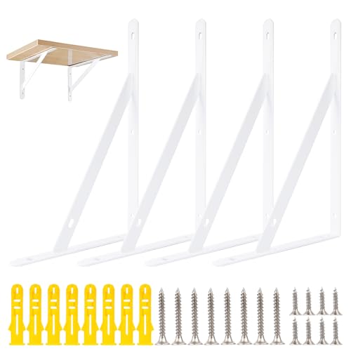 4 Regalhalterung Schwerlastträger Weiß, Wandregal Halterung Wand...