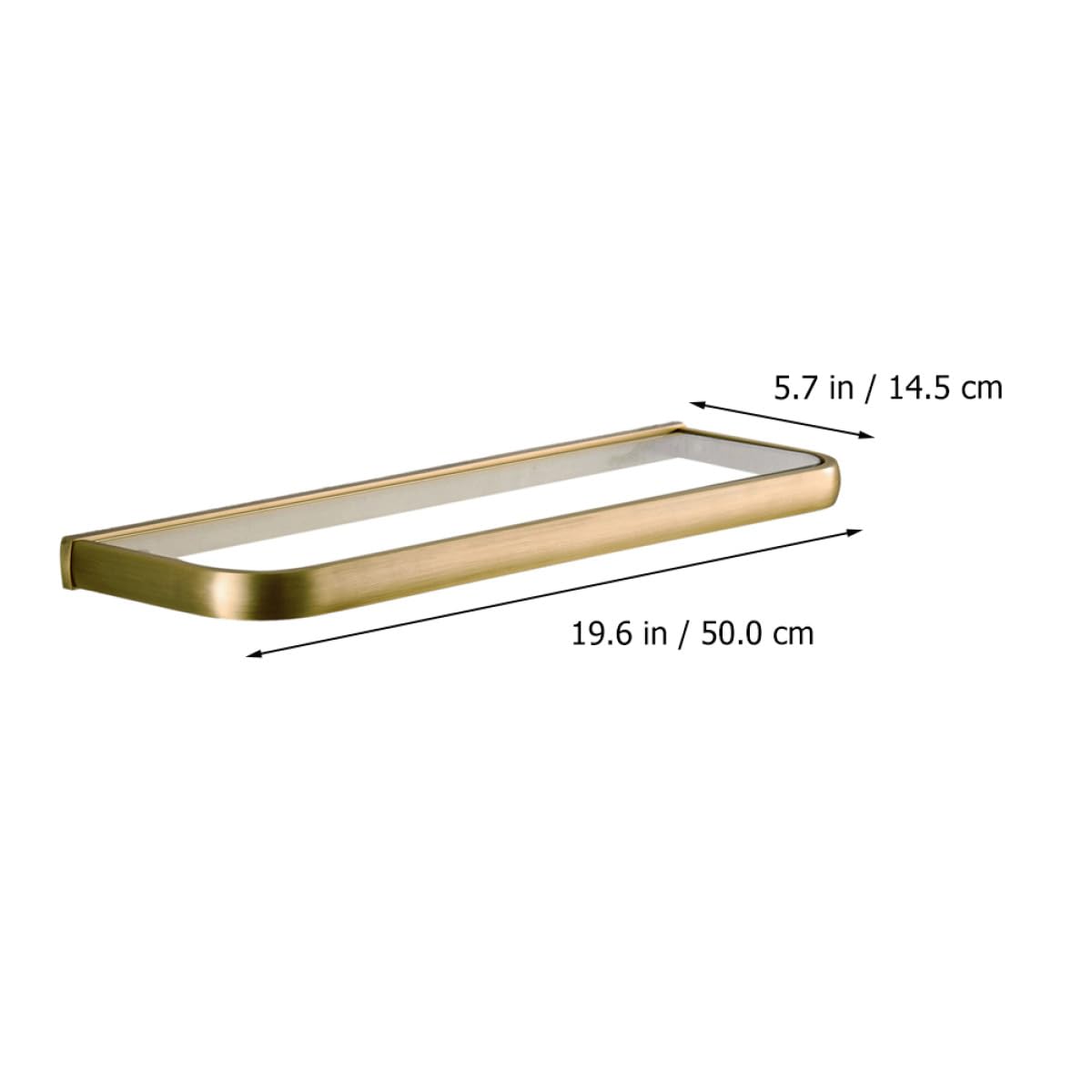 DOITOOL Estante de Pared para Baño de Latón Antiguo 50 Cm Superficie de Vidrio Estante de Almacenamiento para Ducha y Champú para Organizar Productos de Higiene