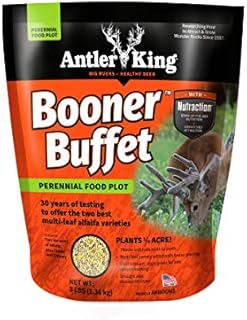 Antler King Booner Buffet Perennial Food Plot | 3 lb Bag Contains Two Varieties of Alfalfa Plus Clover & Chicory | Plants 1/4 Acre
