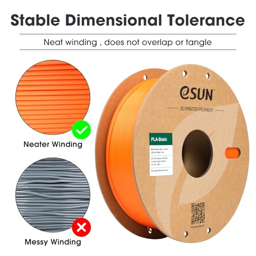 Image of eSUN PLA Basic Filament 1.75mm, 3D Printer Filament High Speed PLA for Fast Printing, 1KG Spool (2.2 LBS) 3D Printing Filament for High Speed 3D Printers, Orange