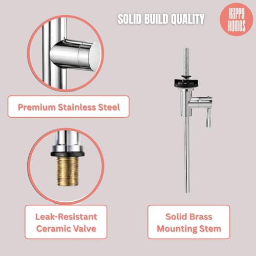 Image of Happy Homes Brass Inverted RO Tap - Ideal for Cupboard RO Water Purifiers - Durable Drinking Water Filter Tap (Black)