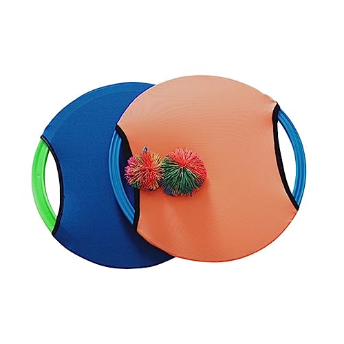 FELTECHELECTR 1Pc Elastic Flying Dish Ball Set Trampoline Toss and Catch Game for Parent Fun Outdoor and Indoor Activity Encourages Hand Eye Coordination Orange